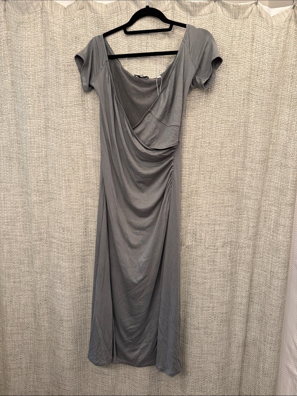 Vince Gray Draped Midi Dress